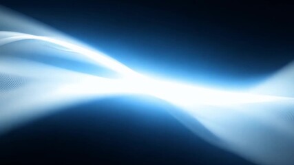 Aufkleber - A bright white light streak curves across a dark blue background. The light is blurred and has a soft, glowing effect.