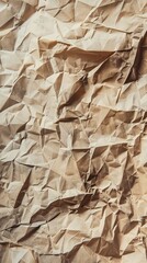 Sticker - Crumpled Vintage Paper Texture Background, 4K hyperrealistic photo