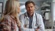 © frank29052515 - Worried Family Member Consulting with Doctor in Quiet Hospital Corner - Hyper-Realistic 8K Digital Photo of Heartfelt Medical Discussion