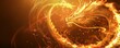 © peerasak - A dragon with a fiery tail and a golden body