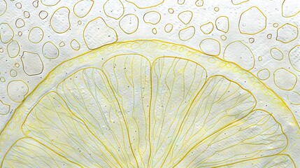 Poster -   A picture of a lemon wedge with droplets on its surface and the ripples it creates in the water