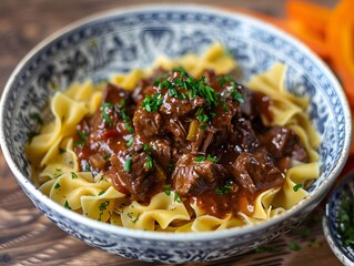 Wall Mural - Beef goulash with spatzle or egg noodles