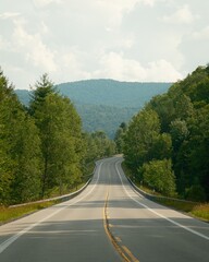 Canvas Print - Rural road in the Adirondack Mountains near Indian Lake, New York