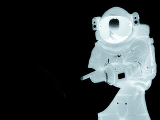 Wall Mural - astronaut lost and trying to read a map