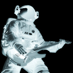 Wall Mural - astronaut playing guitar close uo style