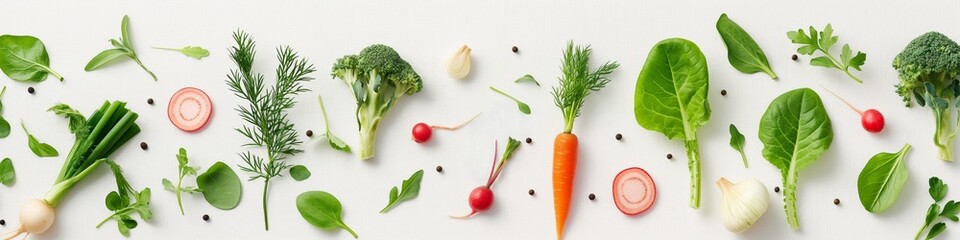 Wall Mural - An assortment of seasonal vegetables on a table, promoting health and wellness.