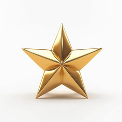 Wall Mural - A gold star with a rough texture. The star is the center of attention and is surrounded by a white background