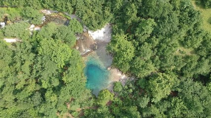 Wall Mural - Natural blue hole karst source Oko Skakavice in Montenegro, Europe - raw file