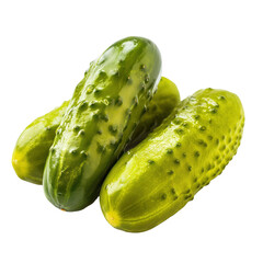 Wall Mural - Pile of pickled cucumbers isolated on white or transparent background, png clipart, design element. Easy to place on any other background.