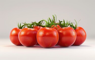 bunch of tomatoes on a white background