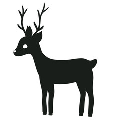 Poster - deer with horns silhouette