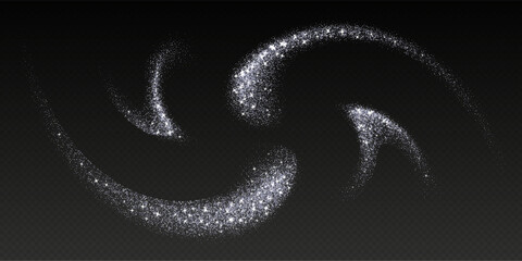 Wall Mural - silver glitter splash, shiny star dust explosion, shimmer spray effect, festive holiday particles is