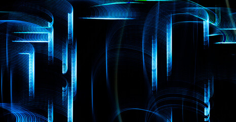 Wall Mural - a blue and green abstract image with a lot of lines and shapes. the image is a representation of a c