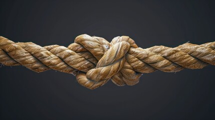 ropes connected together as a corporate symbol for cooperation and working collaboration