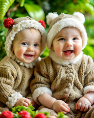 Two little children smiling