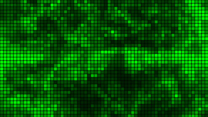 Naklejka na meble Abstract background of multi-colored squares. Background of green squares of computer mosaic. Bright pixel background. Simple abstract graphic gradient background. 3D rendering.