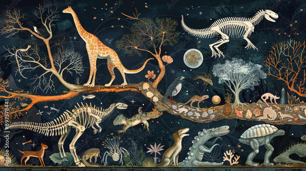 Depict the evolutionary connections between species, using a ...