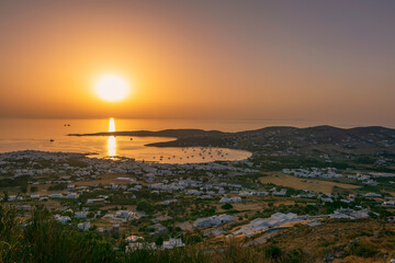 Wall Mural - sunset over the sea of Paros Greece