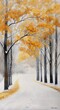 © olegganko - Snowy Path Through Golden Trees