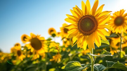 Canvas Print - Vibrant sunflowers in full bloom