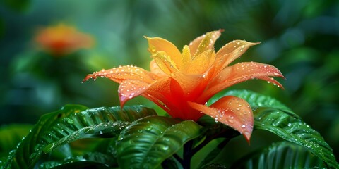 Wall Mural - nature, close-up photography of exotic rare flower with vibrant colors in amazon rainforest