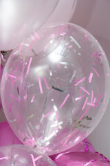 Wall Mural - clear balloon with confetti