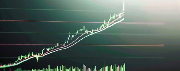 Minimalistic stock chart depicting a consistent rise in stock prices, reflecting gradual growth.