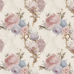 ancient Victorian wallpaper with a romantic feel ideal for backgrounds Generative AI 