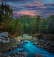 Sticker - river in the mountains of Canada