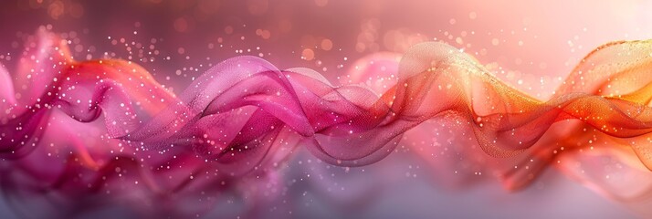 Wall Mural - Swirling colorful waves with sparkles create a modern, dynamic digital art piece, full of creativity and energy