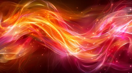 Wall Mural - A dynamic and vibrant abstract swirl background featuring warm hues of red, orange, pink, and yellow.