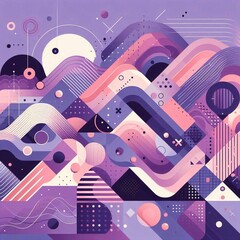 Wall Mural - modern art style geometric background. ai generated illustration