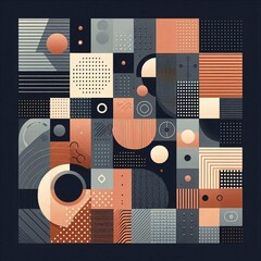Wall Mural - modern art style geometric background. ai generated illustration