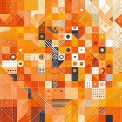 Wall Mural - modern art style geometric background. ai generated illustration