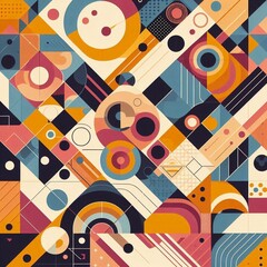 Wall Mural - modern art style geometric background. ai generated illustration