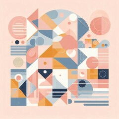 Wall Mural - modern art style geometric background. ai generated illustration