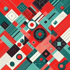 Wall Mural - modern art style geometric background. ai generated illustration