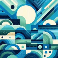 Wall Mural - modern art style geometric background. ai generated illustration