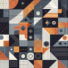 Wall Mural - modern art style geometric background. ai generated illustration