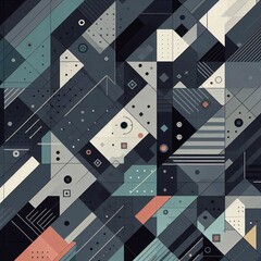 Wall Mural - modern art style geometric background. ai generated illustration