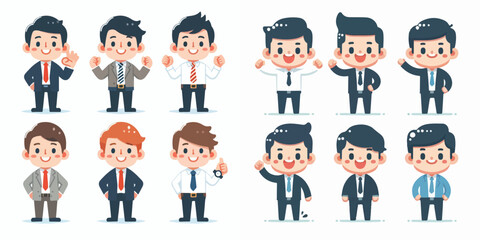 Canvas Print - businessman avatar vector set