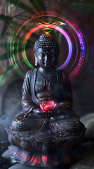 Canvas Print - A Buddha, Energy Massage, Meditation and Divine Healing, Positive Energy