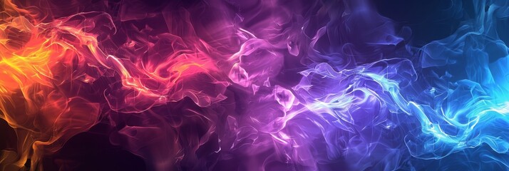Wall Mural - Abstract smoke waves with a rainbow gradient inspire creativity with their vivid and mesmerizing allure