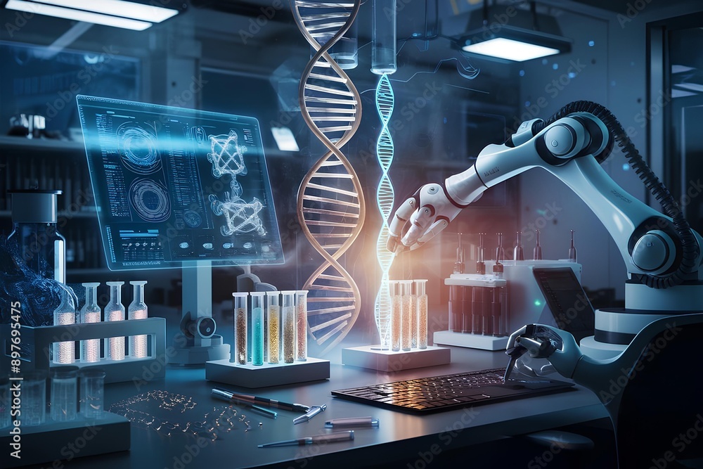 Research medical DNA lab science biotechnology scientist laboratory ...