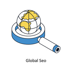 Wall Mural - global seo isometric style icon. symbol on white background eps 10 file