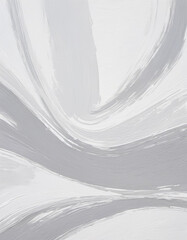 Wall Mural - A close-up abstract painting featuring white and gray brushstrokes. The texture is thick and visible, creating a dynamic and modern aesthetic. AI generated