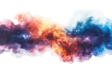colorful galaxy isolated on white or transparent background png