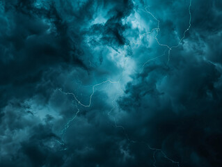 cloud sky with lightning, thunder storm background for presentation