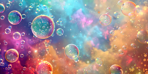 Poster - Soap bubbles abstract background