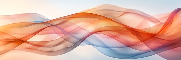 Wall Mural - An array of vibrant abstract waves blends red, orange, and blue hues, creating a modern and fluid visual aesthetic